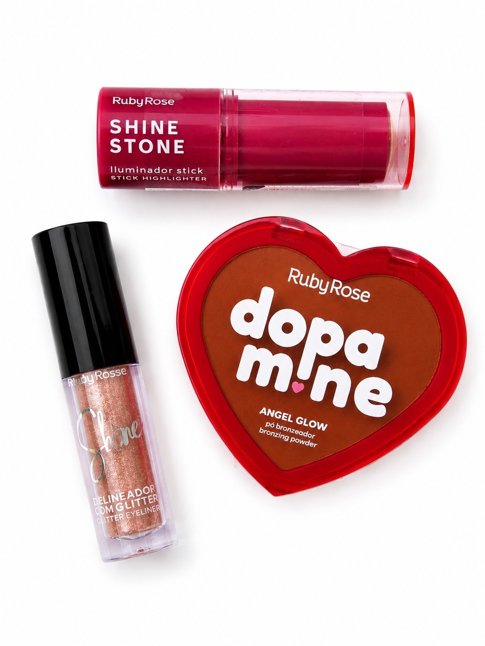 Ruby Rose Glow Makeup Set - Bronzer, Highlighter & Glitter Liner NEW - Picture 1 of 5
